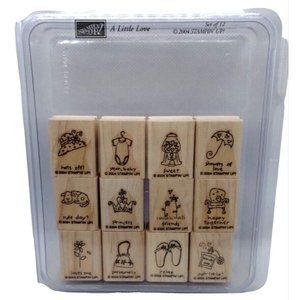 Stampin Up A Little Love 12 Piece Rubber Stamp Kit 2004 Doodles Drawings Whimsy